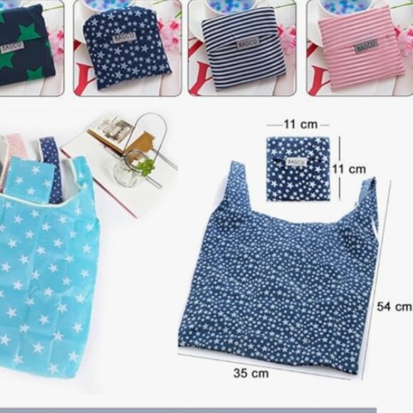 NIB! Set of 2 Reusable Grocery Shopping Bag, Foldable Shopping Tote - Picture 4 of 7